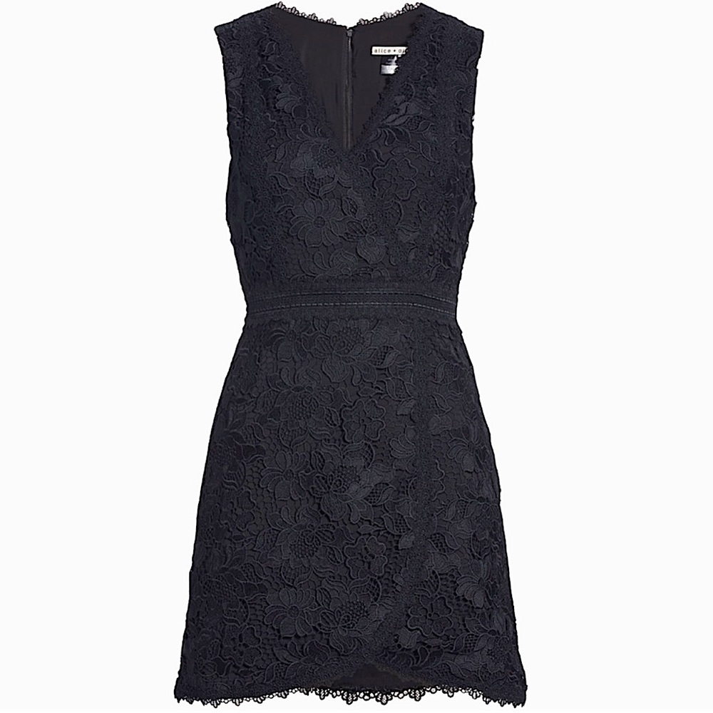 Alice & Olivia Lace Black Mini Dress Like New!